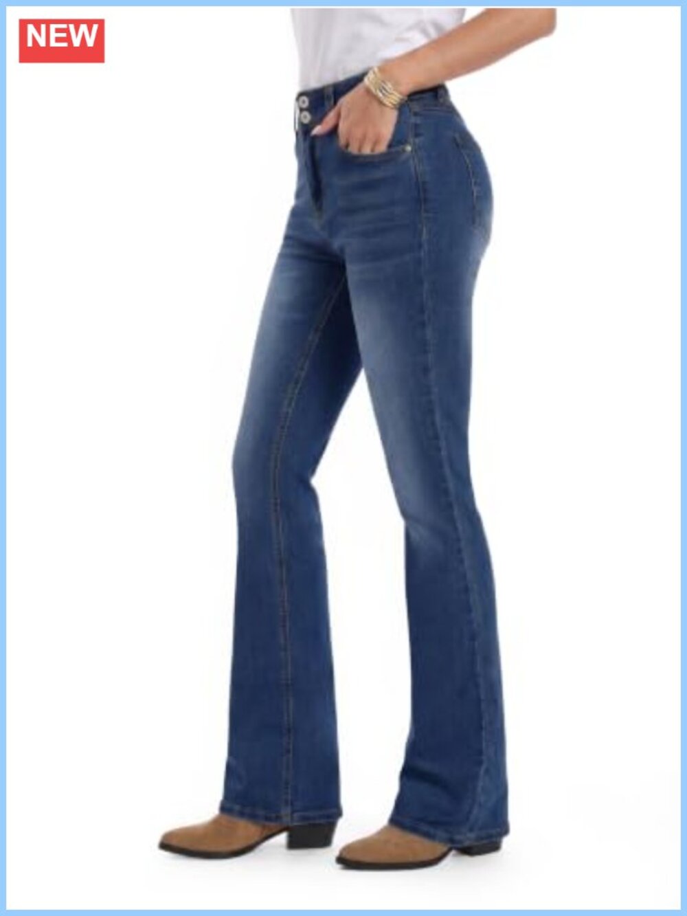 Tall Women's Bootcut Jeans Stretchy Denim Mid Rise 5-Pocket